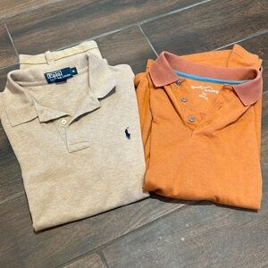 Bundle of 2 Men’s Short Sleeve Polo and Eddie Bauer Collared Shirts